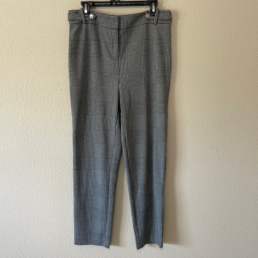Calvin Klein black and white plaid pants
